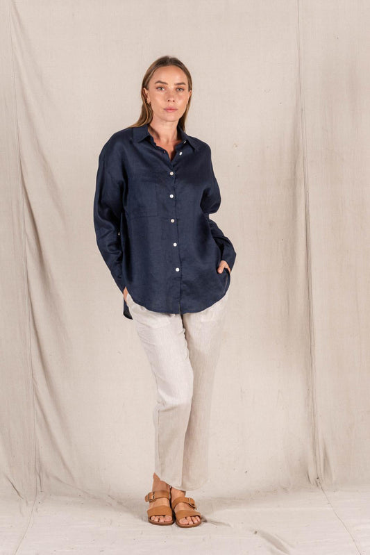 Eva Linen Shirt - Navy……….LAST ONE