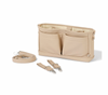 Dimple Faux Leather Stroller Organiser/Pram Caddy - Oat