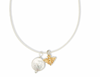 Golden bee and pearl amulet necklace
