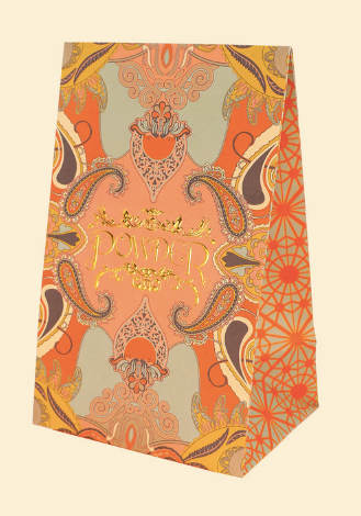 Velvet Mini Pouch - Floral Tiger Face in Indigoq