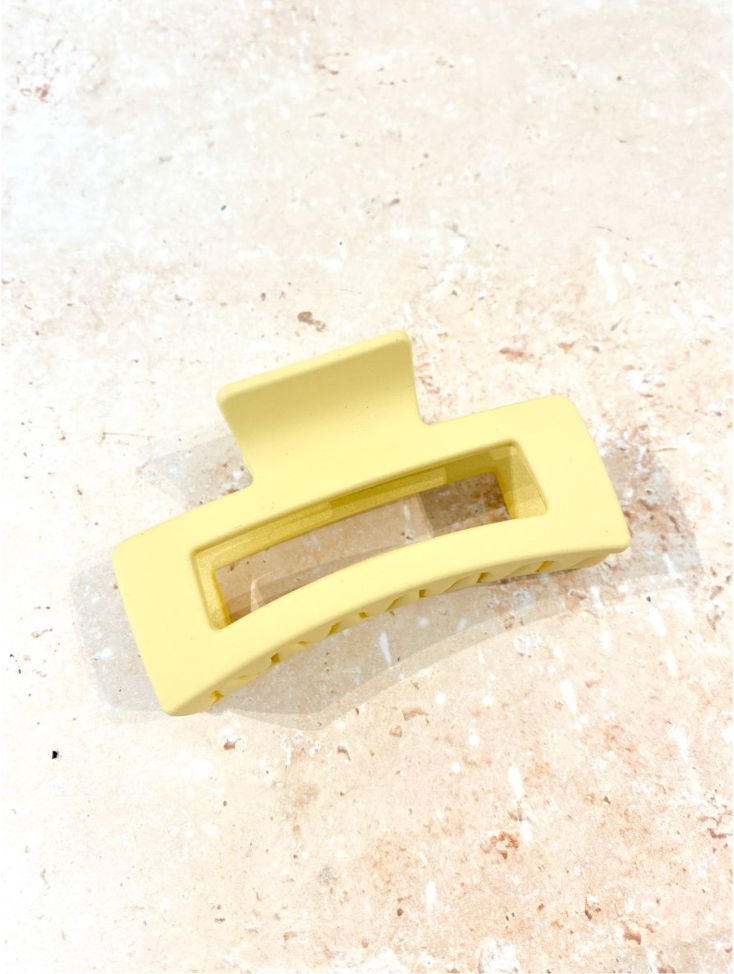 Matte Rectangular Claw Clip - Lemon