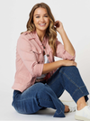 Military Denim Jacket - Pink