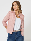 Military Denim Jacket - Pink