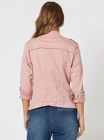 Military Denim Jacket - Pink