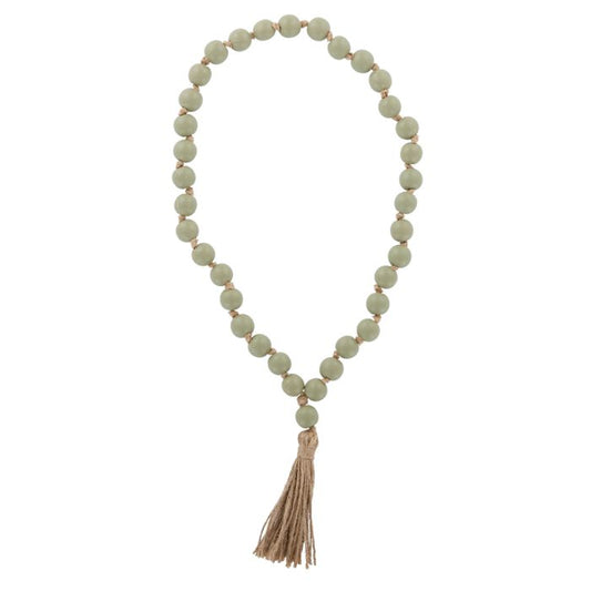 Saffron Wooden Hanging Beads Sage